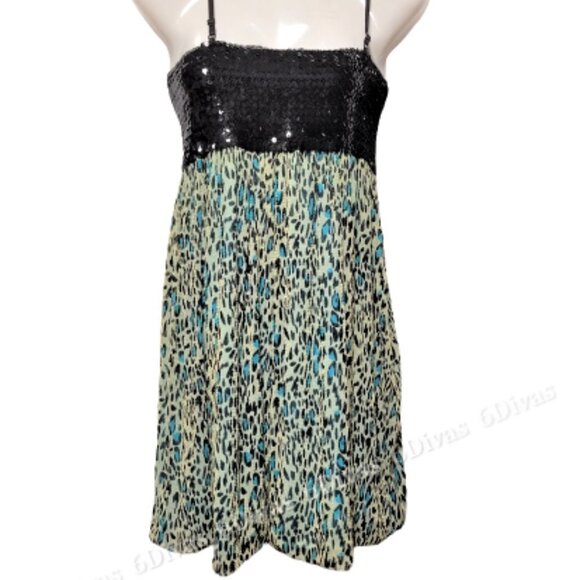 𝅺BLUE Glitter Mini Dress Size S or Petite - Picture 1 of 9